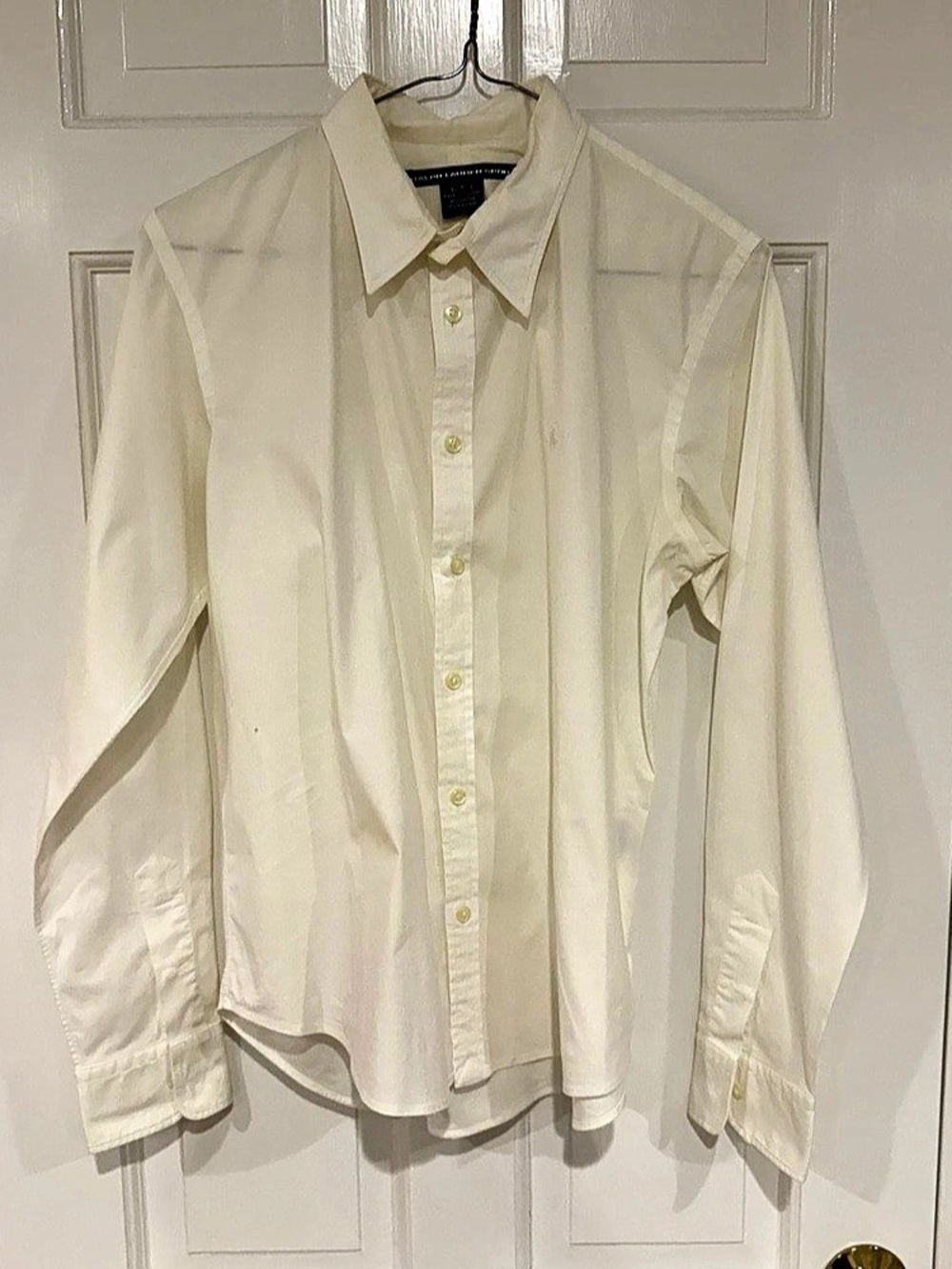 Ralph Lauren Sport Button Down Shirt in Cream Size Large